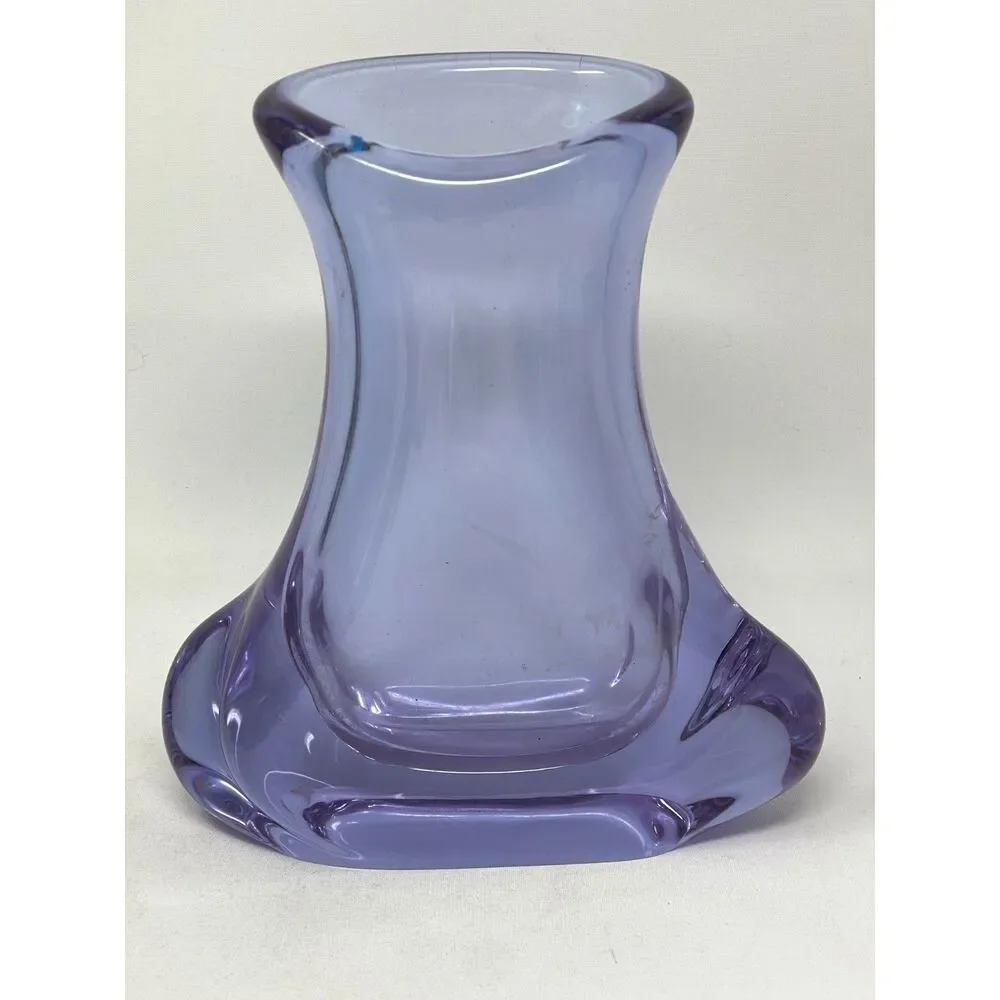 Vintage MCM Murano Amethyst Purple Vase Handblown Italy Sommerso Flavio Poli 9